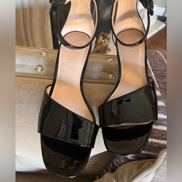 Franco Sarto Patent leather black sandals - Picture 1 of 4